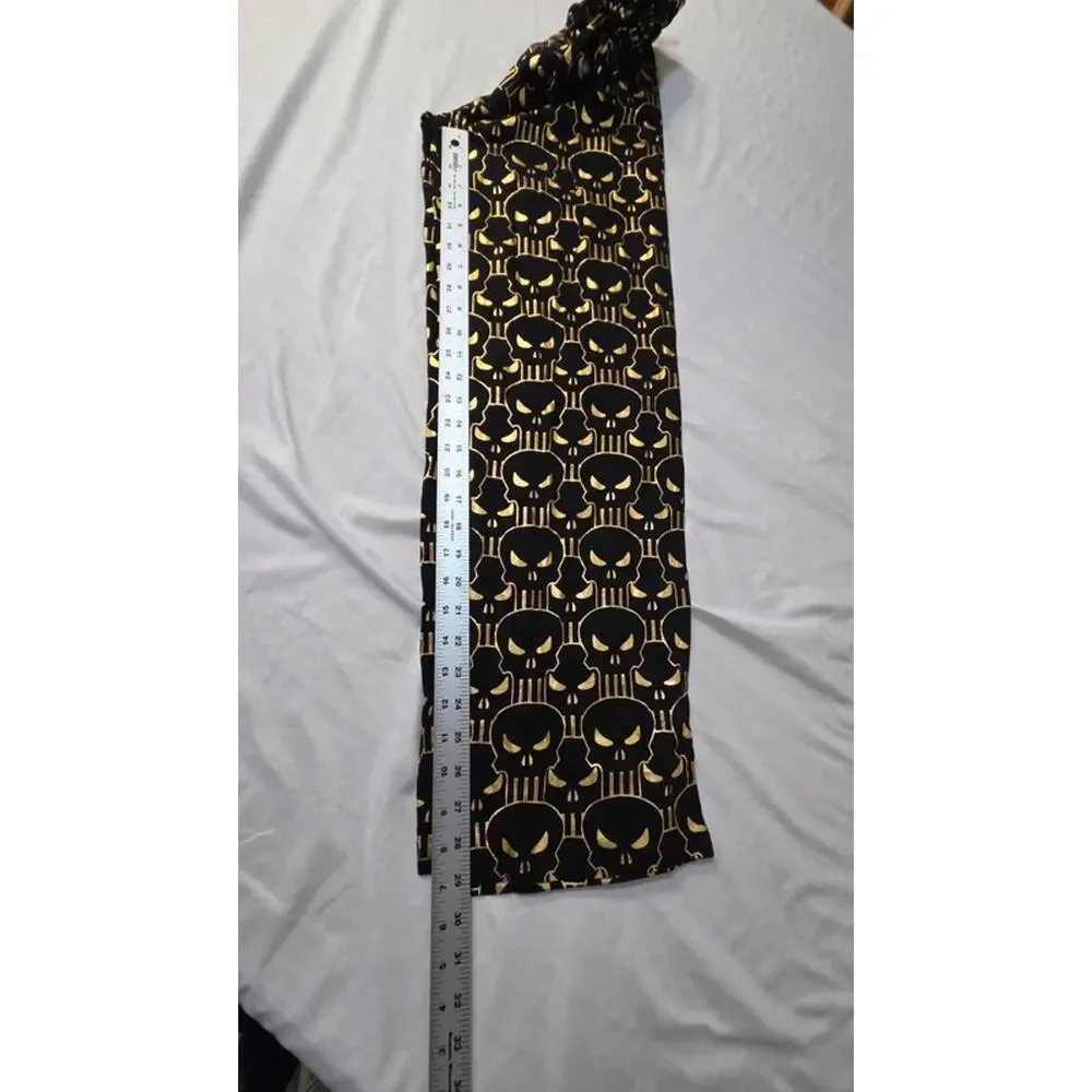Marvel Punisher Skull Pajama Pants Black Gold Lounge Sleepwear Size Small